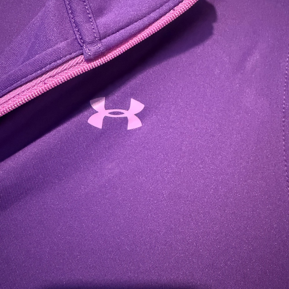 Under Armour Purple HeatGear 1/4 Zip Pullover Top XL - Picture 2 of 8